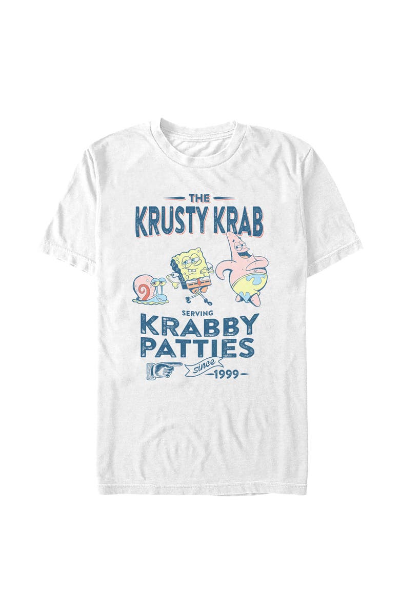 SpongeBob SquarePants Men's SpongeBob SquarePants The Krusty Krab Since 1999  Graphic T-Shirt, Alternate, color, White