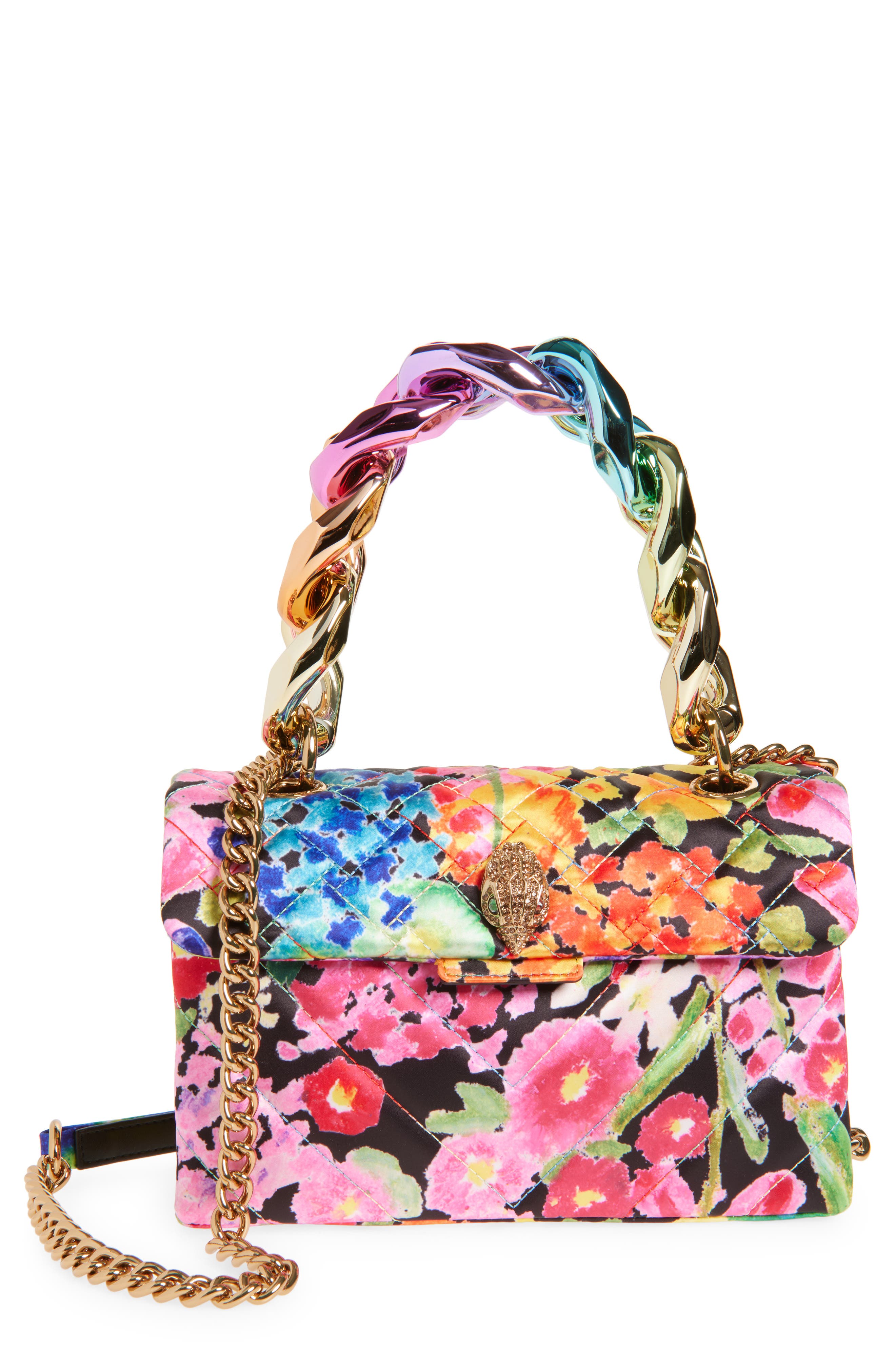 Kurt Geiger London Kensington Floral Quilted Top Carry Handle Bag, Main, color, 