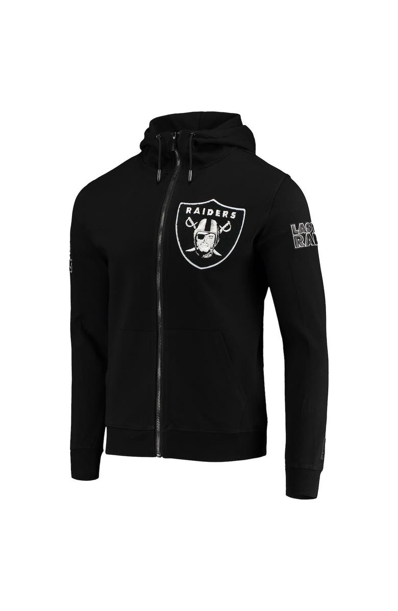 PRO STANDARD Men's Pro Standard Black Las Vegas Raiders 4-Hit Full-Zip Hoodie, Alternate, color, 