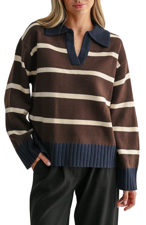 Striped Polo Sweater