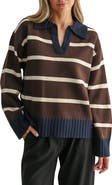 All in Favor Striped Polo Sweater