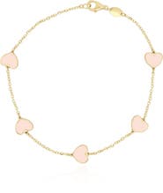 The Lovery Fine Jewelry Pink Pearl Heart Station Bracelet