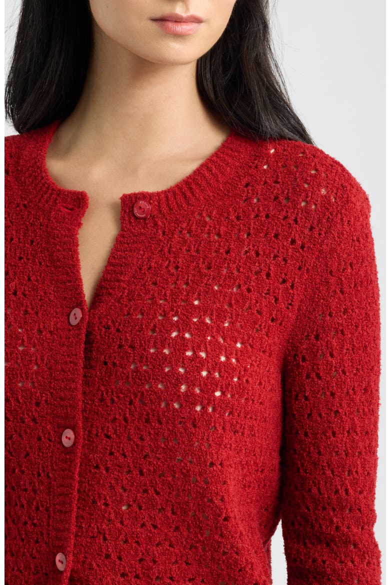 The Chenille Open Stitch Cardigan, Alternate, color, LIPSTICK