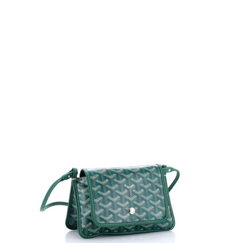 Pre-owned Goyard Goyard Plumet Clutch Wallet Coated Canvas In Green