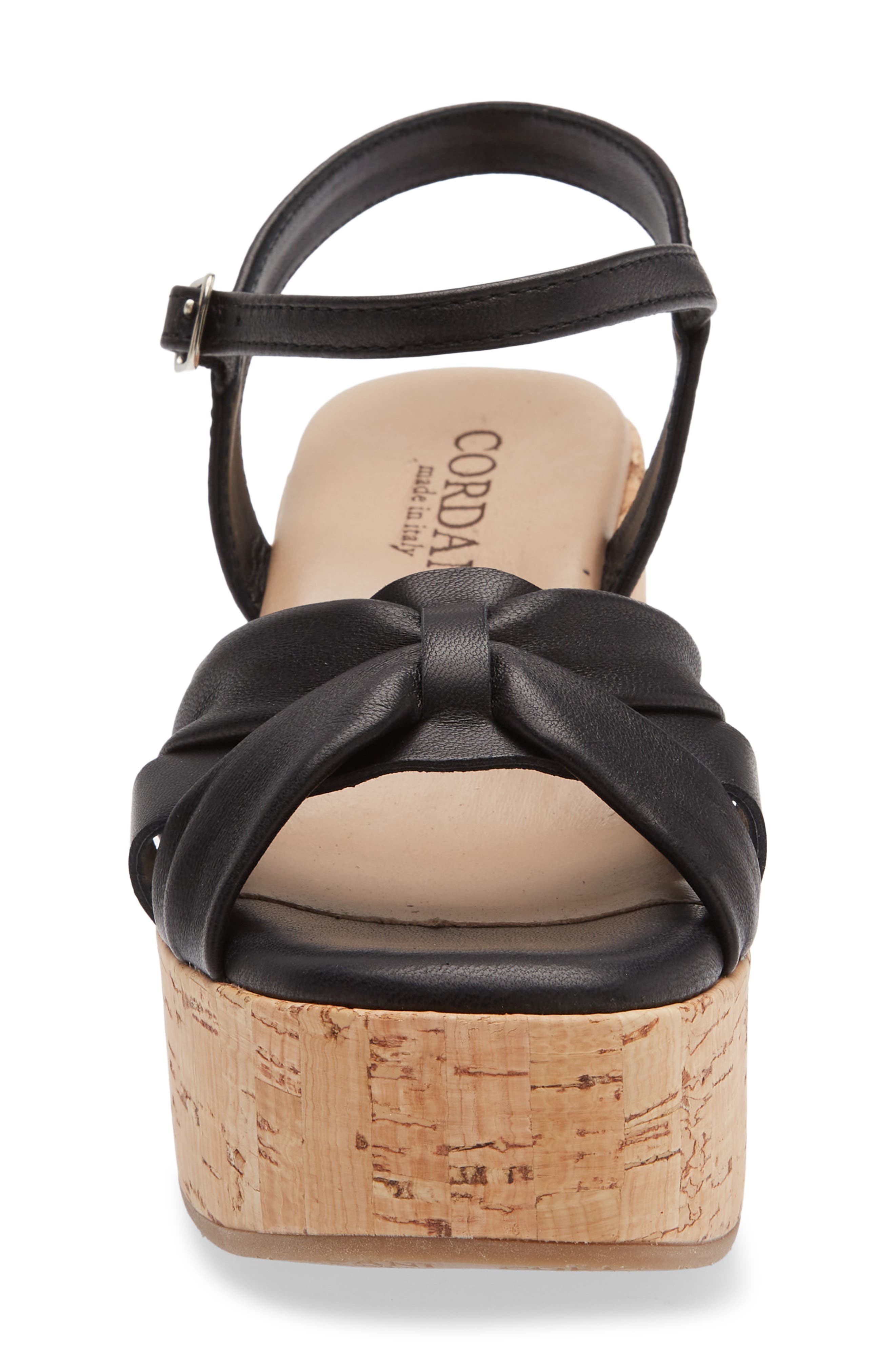 Cordani Jeffy Cork Platform Sandal, Alternate, color, Black Leather