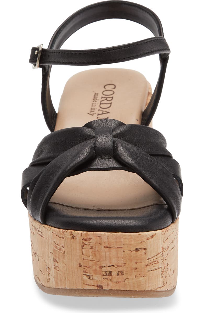 Cordani Jeffy Cork Platform Sandal, Alternate, color, Black Leather