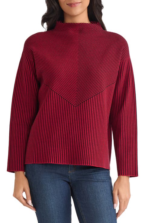 Funnel Neck Jacquard Sweater (Petite)