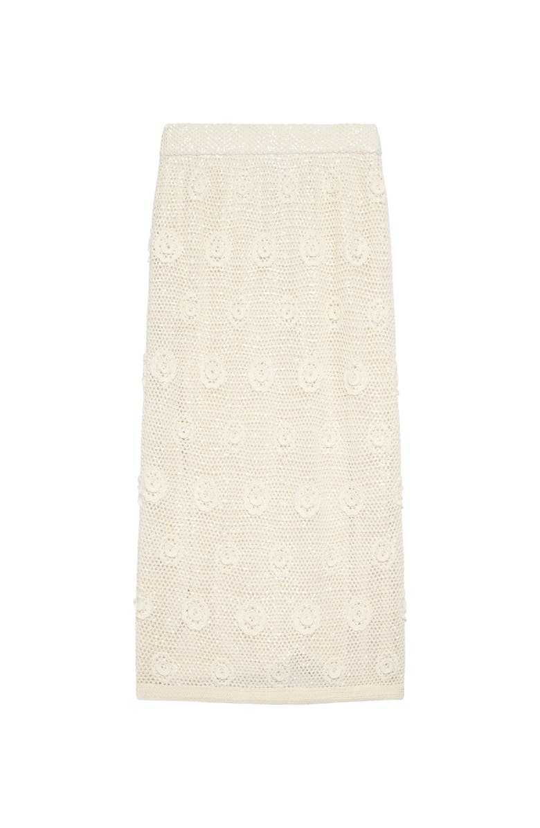 MINT VELVET Sequin Floral Crochet Midi Skirt, Alternate, color, Natural