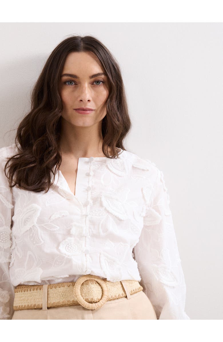 Phase Eight Daisy Texture Blouse, Alternate, color, White