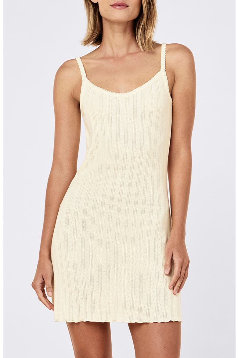 Imogen Cotton Pointelle Nightgown, Main, color, BUTTERCUP