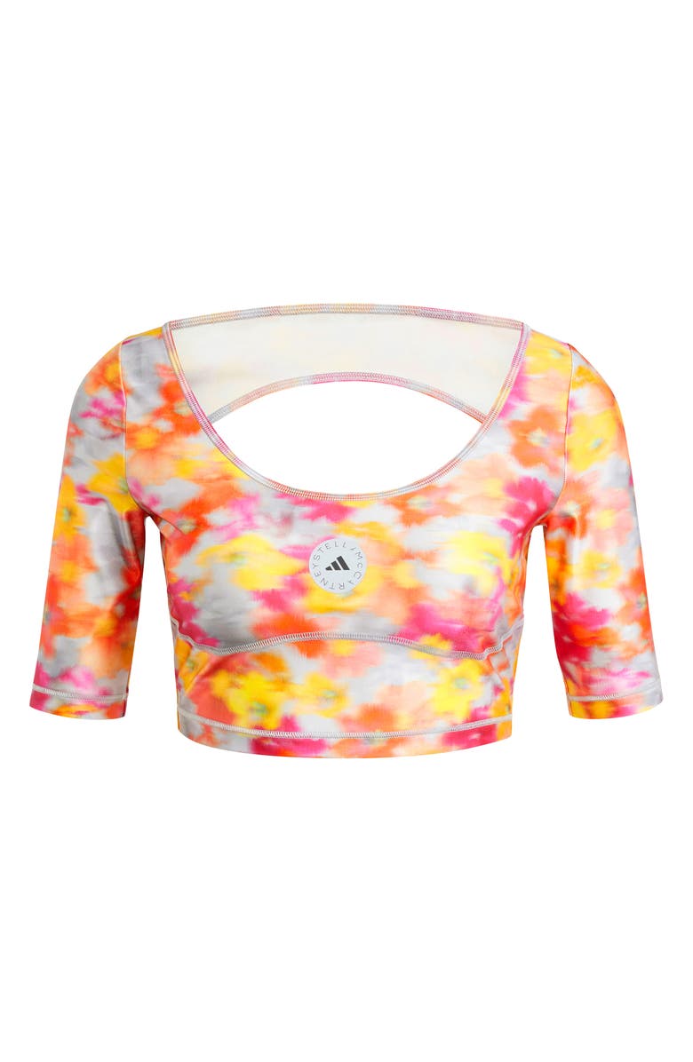 adidas by Stella McCartney Print Crop Top, Main, color, Active Gold