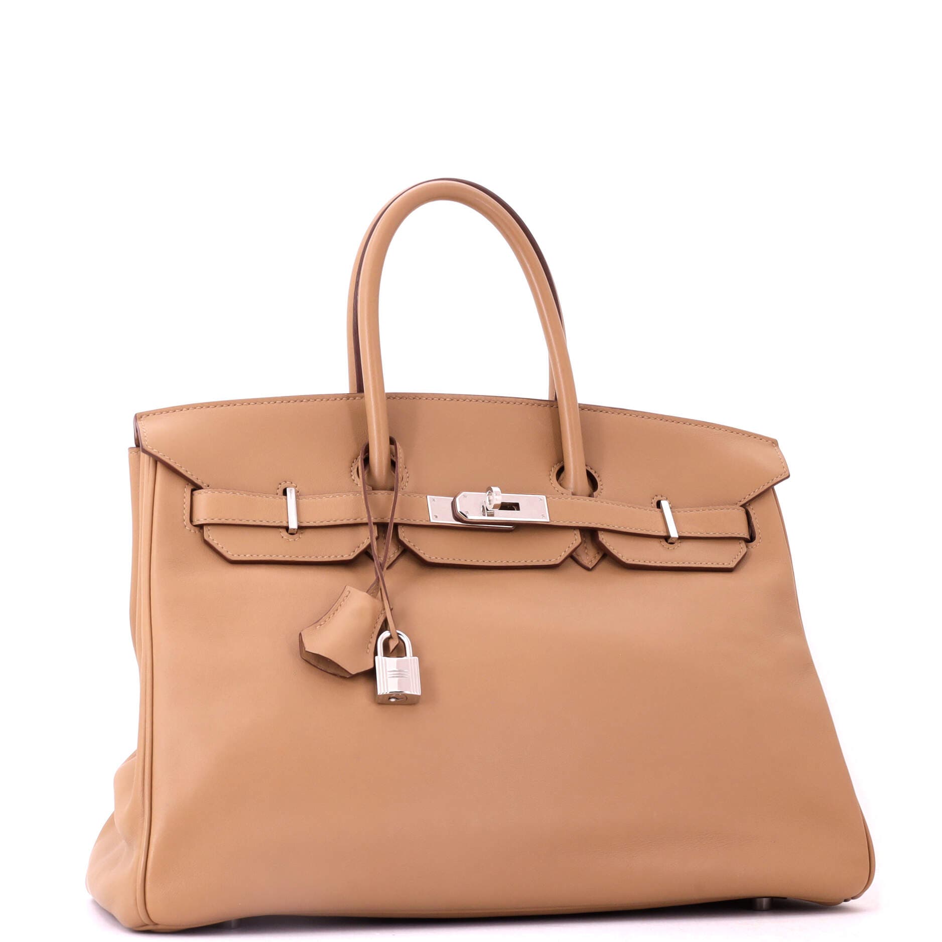 Birkin Handbag Brown Swift with Palladium Hardware 35, Alternate, color, Tabac Camel