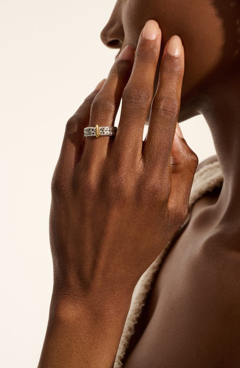 John Hardy Carved Chain Ring, Sterling Silver, Gold, Alternate, color, 