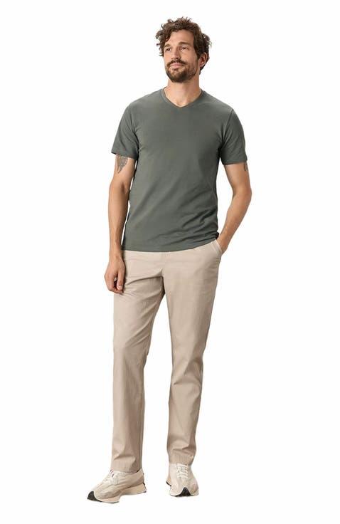 Organic Cotton Luxe Stretch Jersey Slim V-Neck Tee