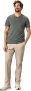 Pact Organic Cotton Luxe Stretch Jersey Slim V-Neck Tee