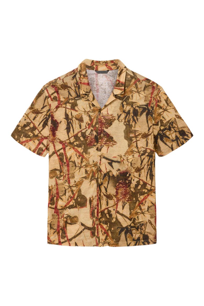 Marula Linen Short Sleeve Camp Shirt, Alternate, color, LIGHT OCHRE BROWN
