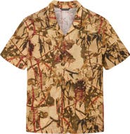 John Varvatos Marula Linen Short Sleeve Camp Shirt