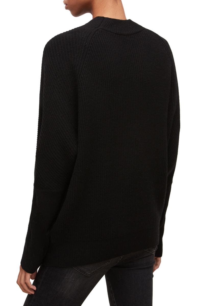 AllSaints Ridley Funnel Neck Wool Sweater, Alternate, color,