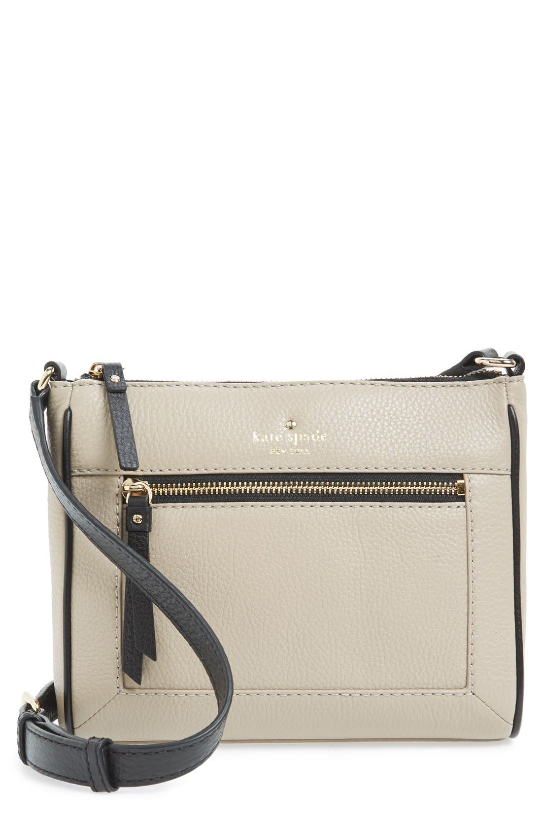 'cobble hill - deni' leather crossbody bag, Main, color, CLOCK TOWER/BLACK