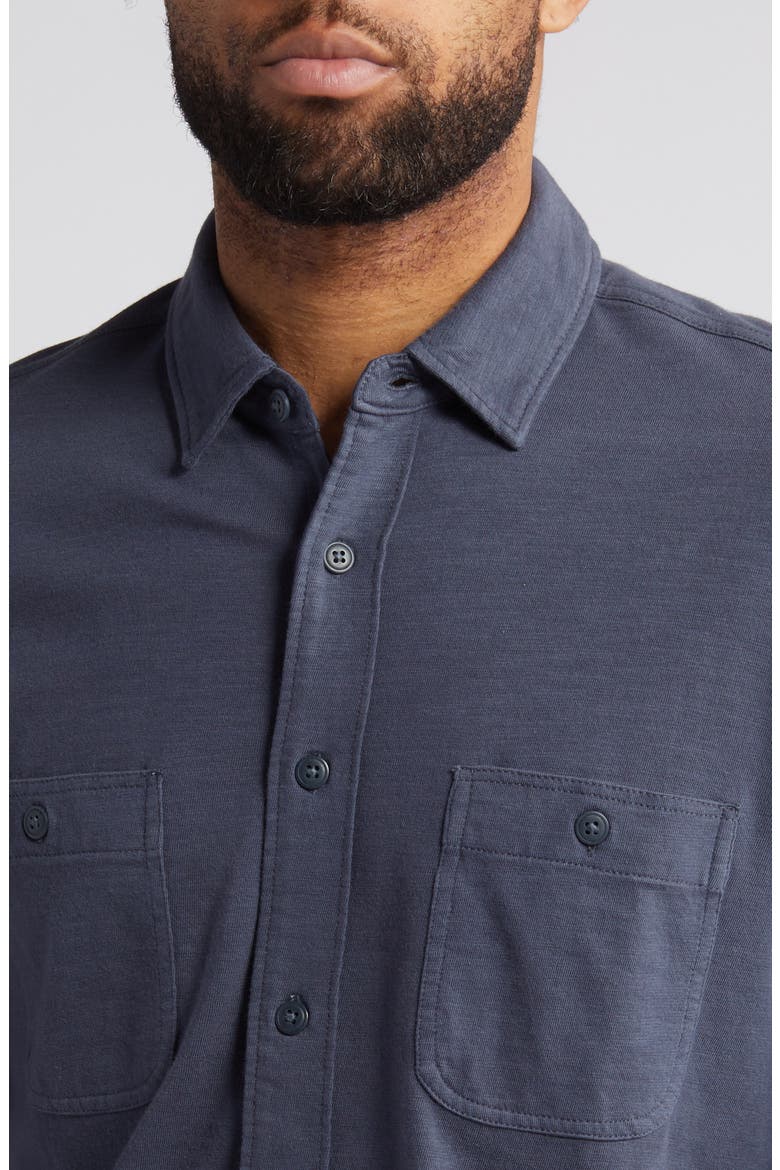 Knit Seasons Organic Cotton Button-Up Shirt, Alternate, color, DUNE NAVY