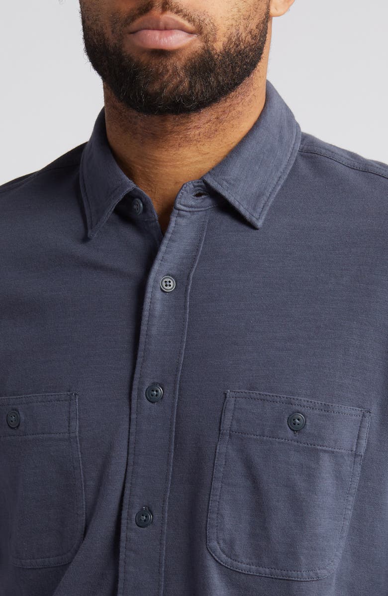 Faherty Knit Seasons Organic Cotton Button-Up Shirt, Alternate, color, Dune Navy