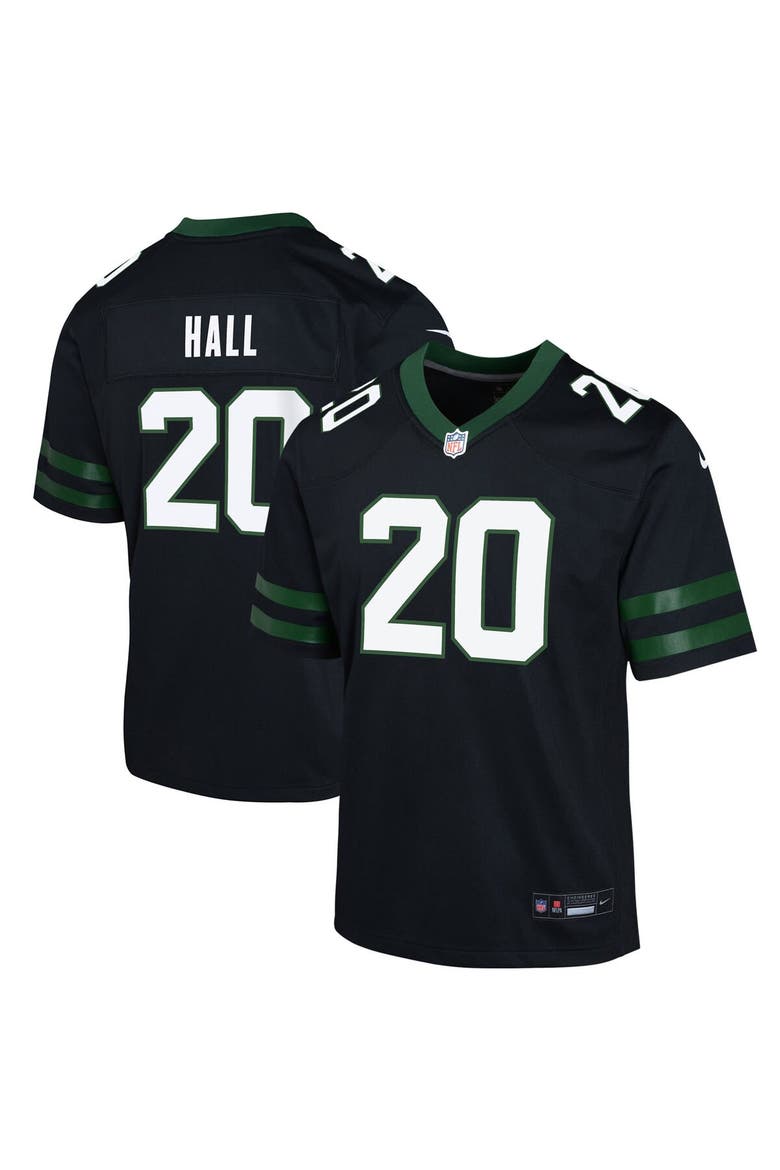 Youth Nike Breece Hall Legacy Black New York Jets Alternate Game Jersey, Main, color, Black
