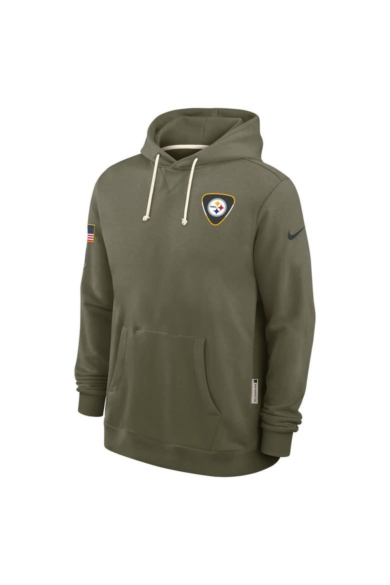 Men's Nike Olive Pittsburgh Steelers 2025 Salute to Service Sideline Standard Issue Dri-FIT Hoodie, Alternate, color, Olive