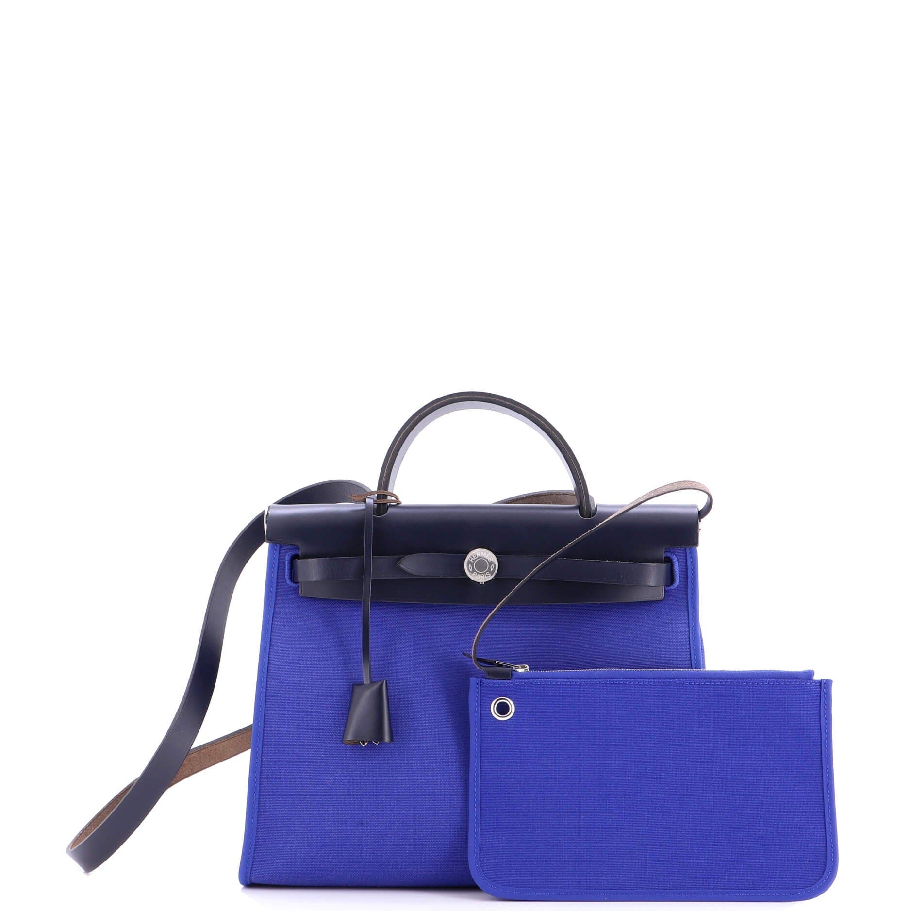 Pre-Owned Hermes Herbag Zip Leather and Toile 31, Alternate, color, 