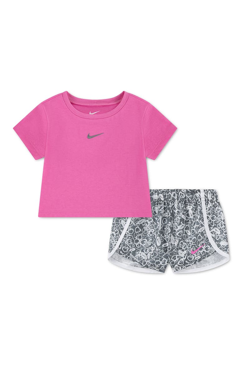 Games Swoosh Match Sprinter T-Shirt & Shorts Set, Main, color, PINK/ SMOKE GREY