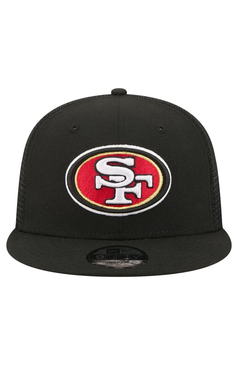 New Era Men's New Era  Black San Francisco 49ers Core Team 9FIFTY Trucker Snapback Hat, Alternate, color, Black