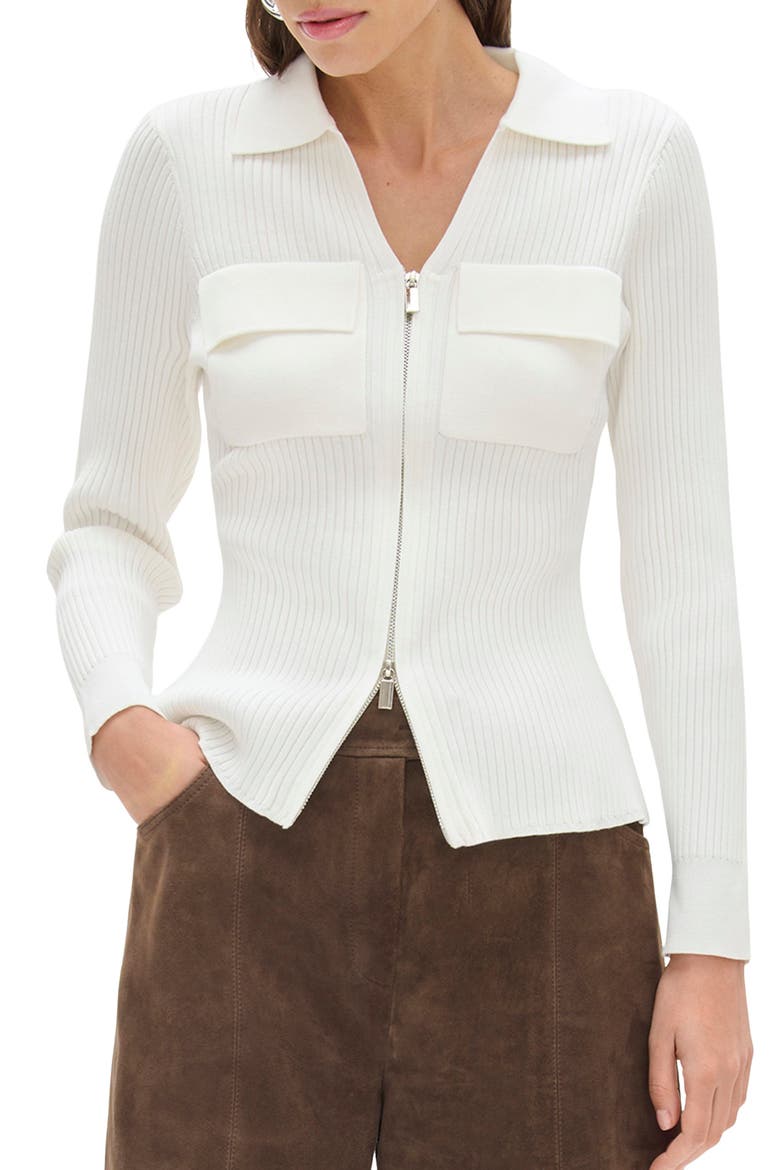Dahlia Rib Knit Shirt, Main, color, IVORY