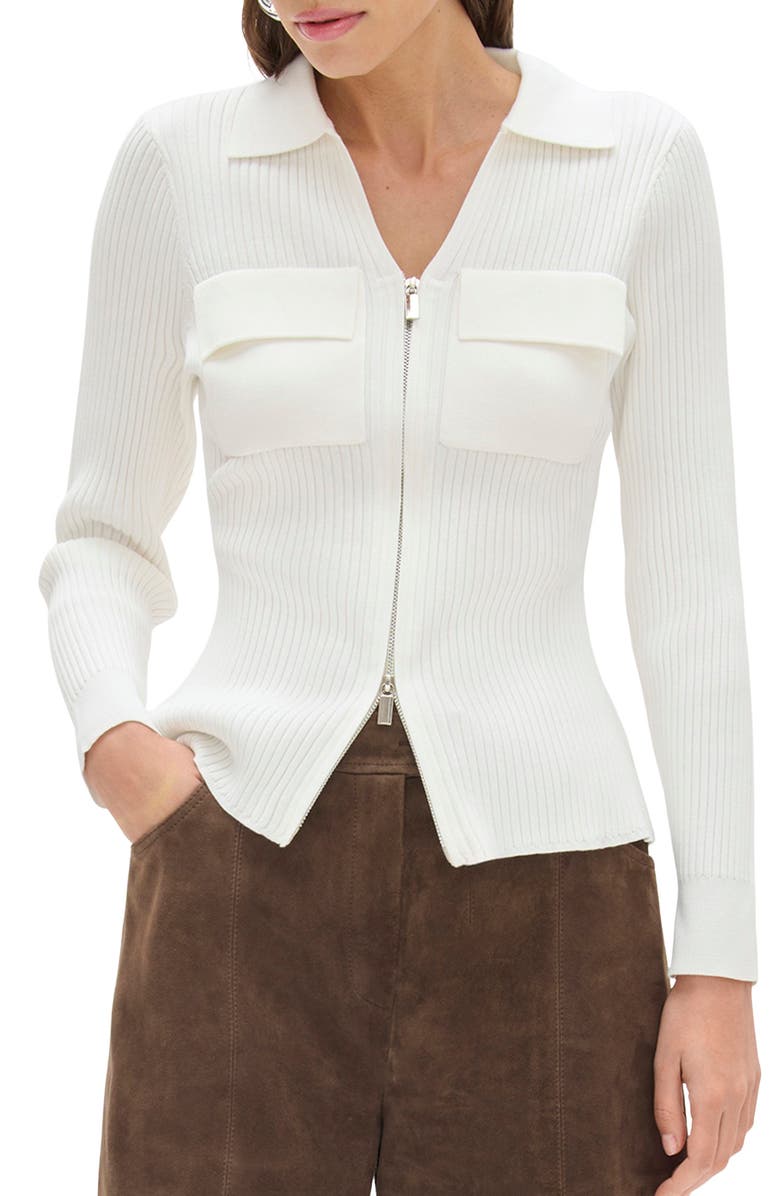 ALIGNE Dahlia Rib Knit Shirt, Main, color, Ivory