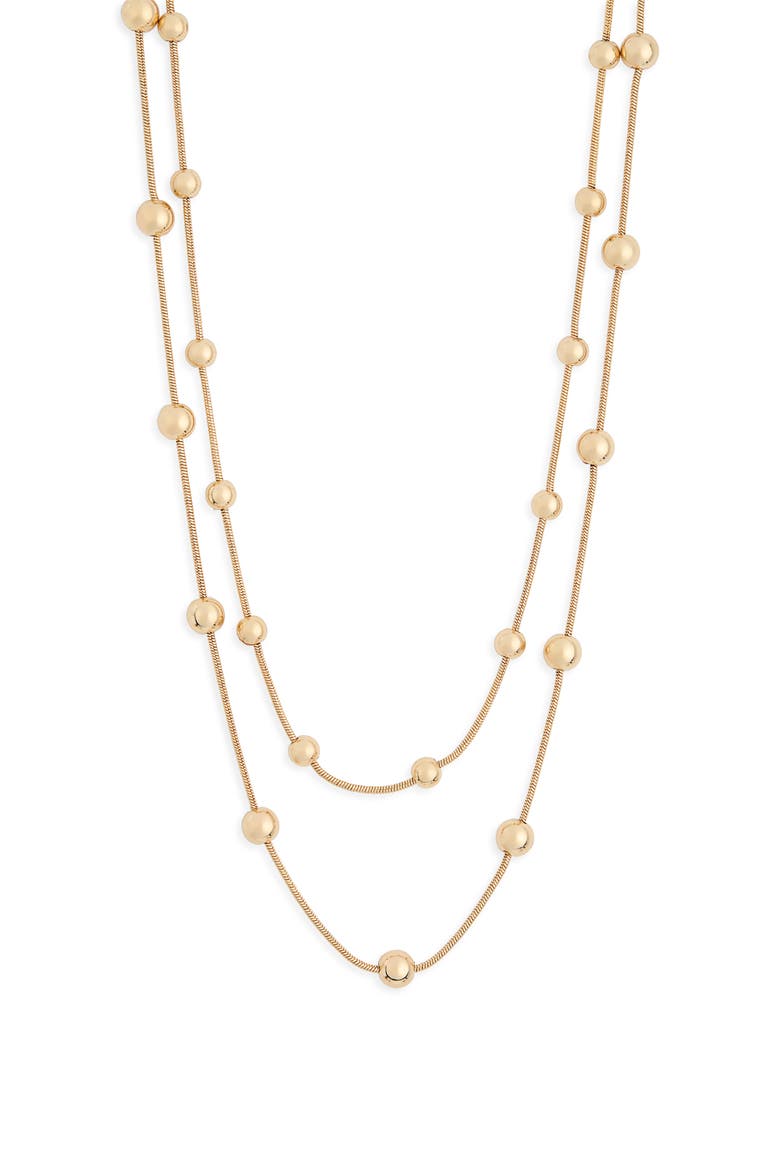 Ball Station Layered Necklace, Main, color, GOLD