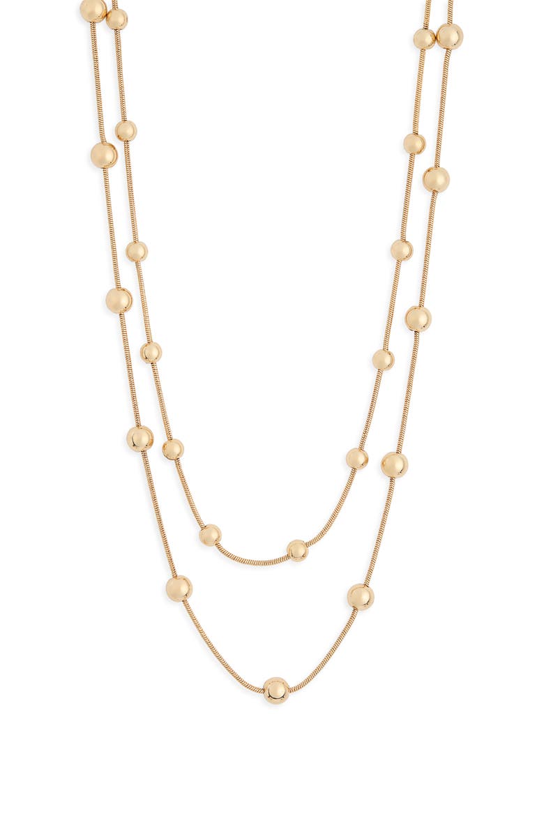 Leith Ball Station Layered Necklace, Main, color, Gold