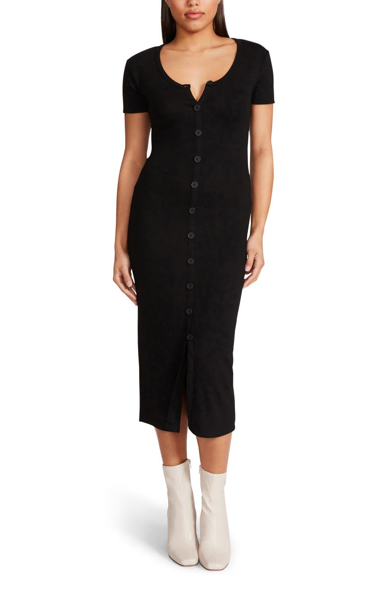 BB Dakota by Steve Madden Knits A Long Story Button-Front Midi Dress, Main, color, 