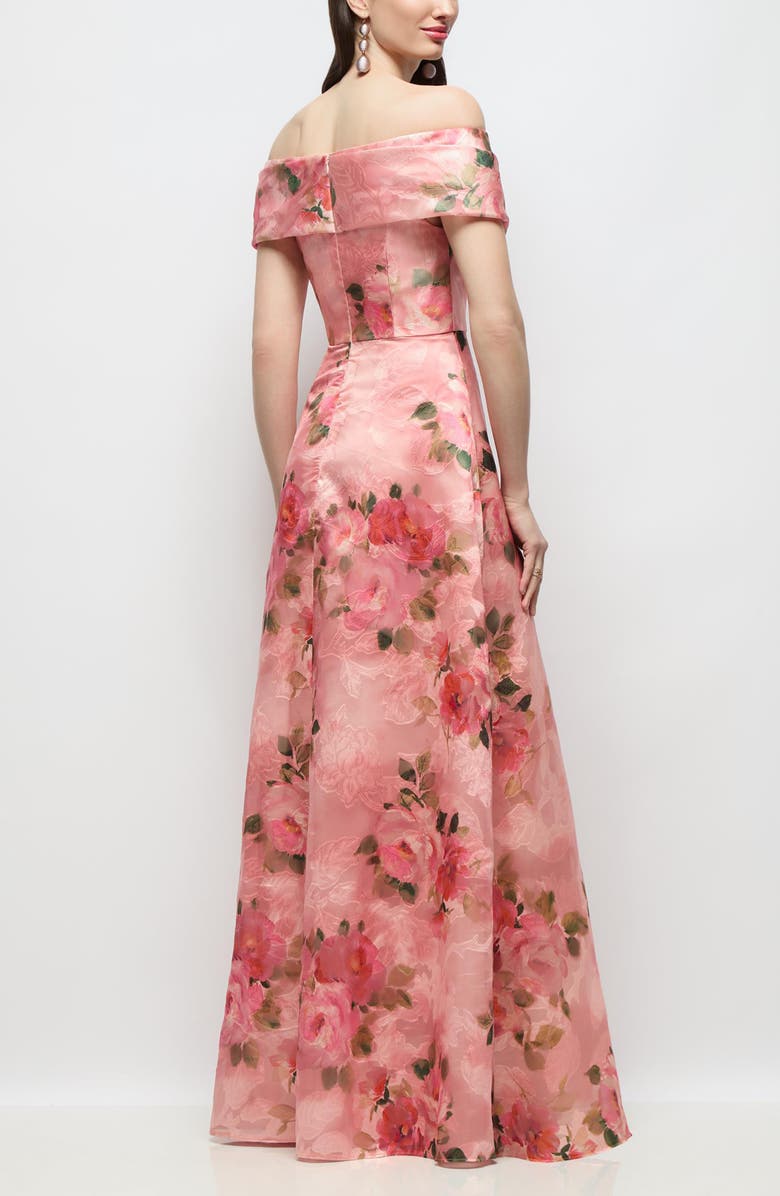 Dessy Collection Karr Floral Jacquard Off the Shoulder Organza Gown, Alternate, color,