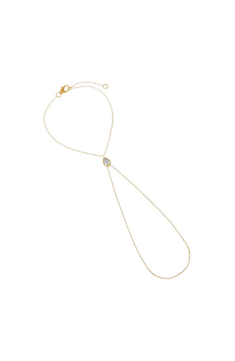 BY ADINA EDEN Lab Grown Diamond Pear Bezel Chain Bracelet 14K, Main, color, 14K Gold