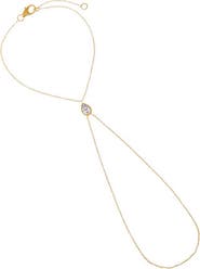 BY ADINA EDEN Lab Grown Diamond Pear Bezel Chain Bracelet 14K