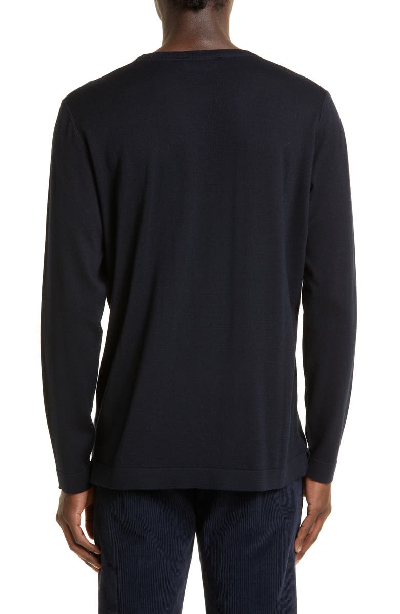 Thom Sweeney Fine Gauge Cotton & Cashmere Sweater, Alternate, color, Navy
