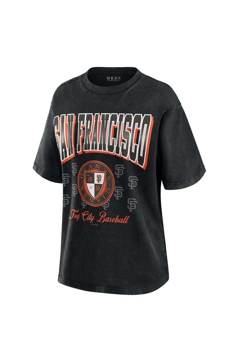 Women's WEAR by Erin Andrews  Black San Francisco Giants Oversized Boyfriend T-Shirt, Alternate, color, Black