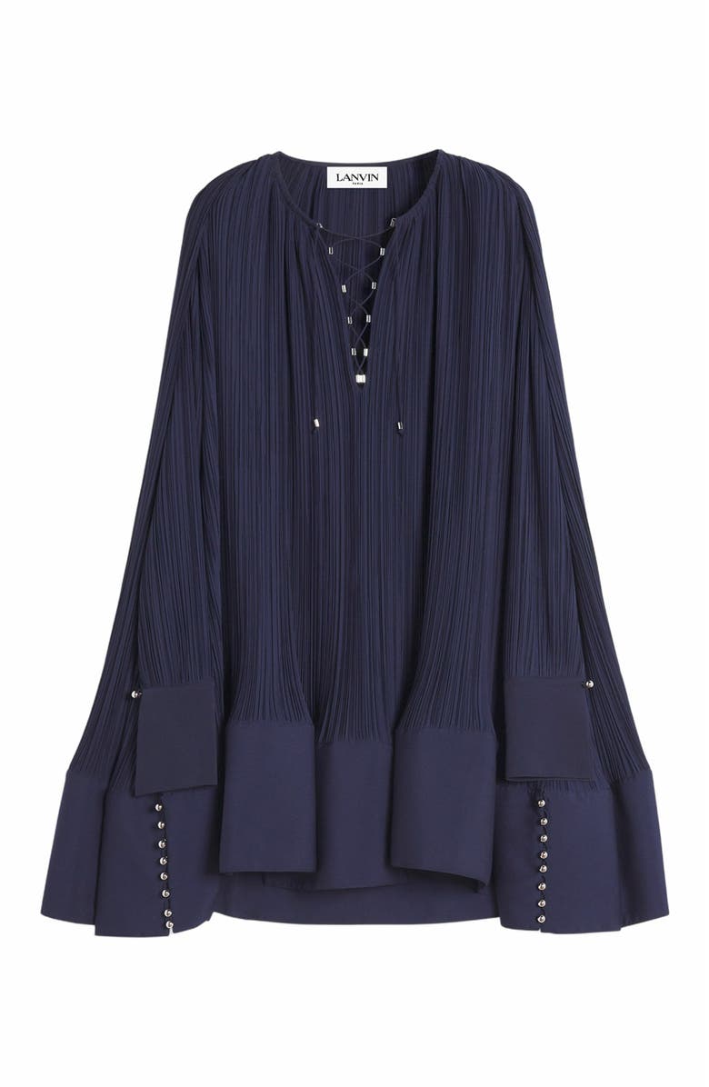 Lanvin Flared Pleated Dress, Alternate, color, 
