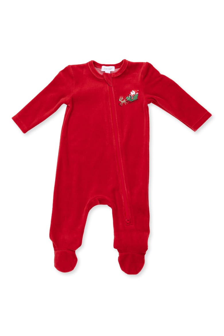 First Christmas Santa One-Piece Pajamas, Main, color, RED