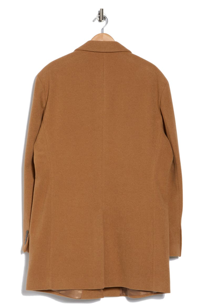 Slim Fit Wool Blend Overcoat, Alternate, color, CAMEL