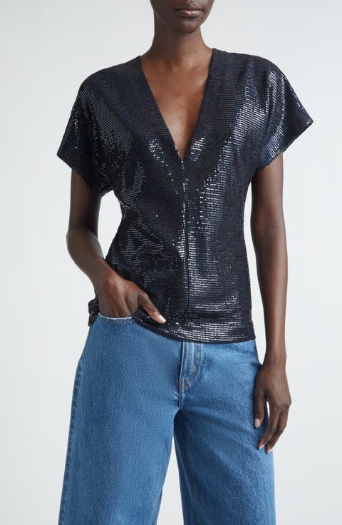 Sequin Dolman Sleeve Top