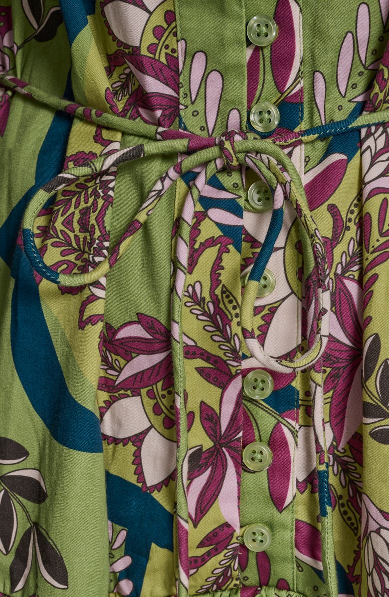 BCBG Floral Long Sleeve Shirtdress, Alternate, color, Sprout Multi