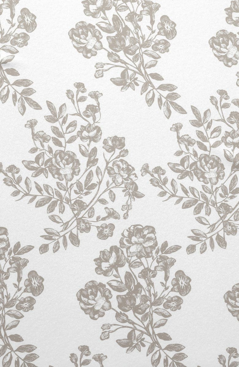 Woven & Weft Turkish Cotton Flannel Winter Floral Sheet Set, Alternate, color, Toile - Grey