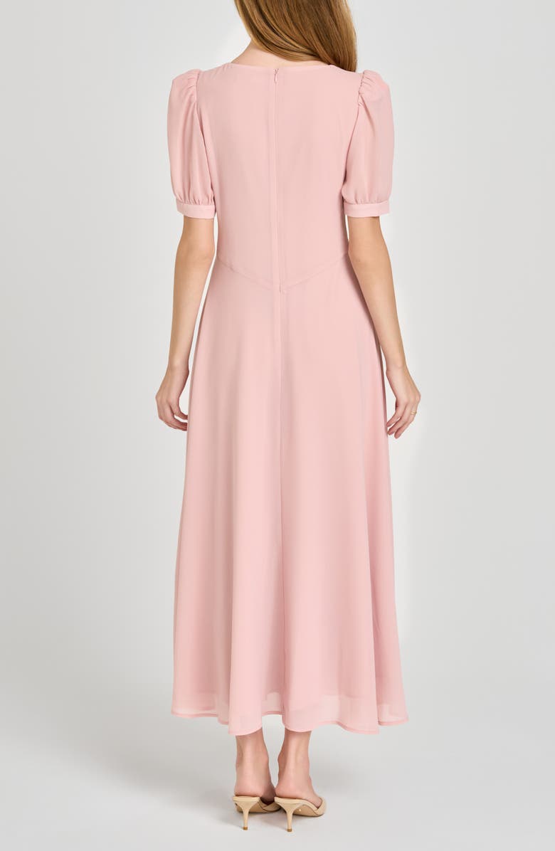 WAYF Juliana Short Sleeve A-Line Midi Dress, Alternate, color, Pink