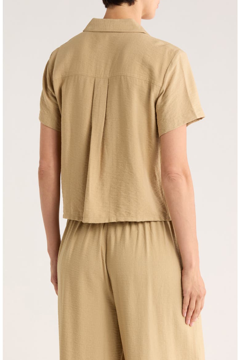Crinkle Camp Shirt, Alternate, color, TRAVERTINE