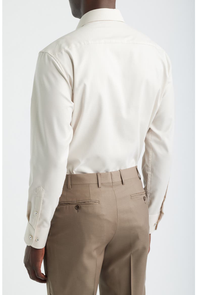 Modern Fit Solid Non-Iron Cotton Oxford Cloth Dress Shirt, Alternate, color, KHAKI