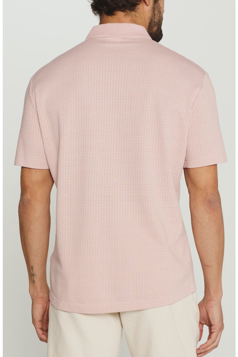 Landry Waffle Knit Short Sleeve Button-Up Shirt, Alternate, color, QUARTZ